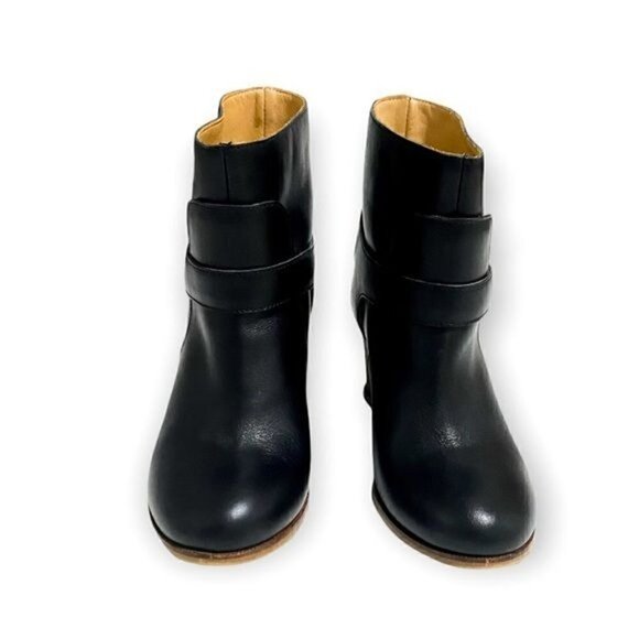 MM6 Maison Martin Margiela Boots Black Leather Wedge Ankle Boots, Size 36.5 EU - Picture 2 of 13